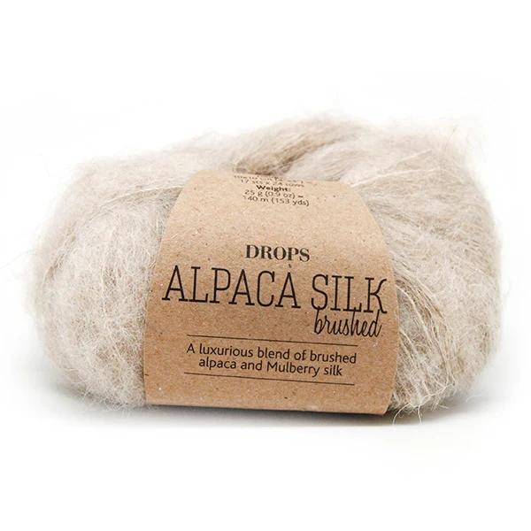 DROPS Brushed Alpaka Silk Uni Colour 004 Hellbeige