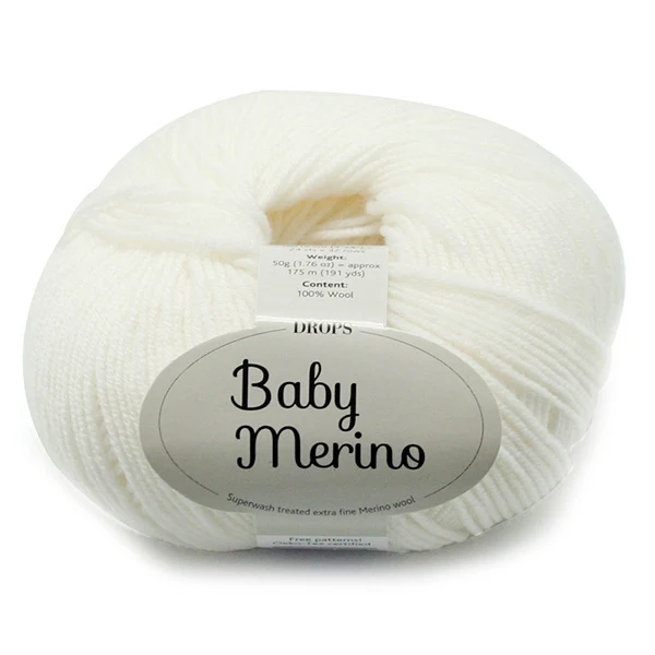 Drops Baby Merino Uni Colour 001 Weiß