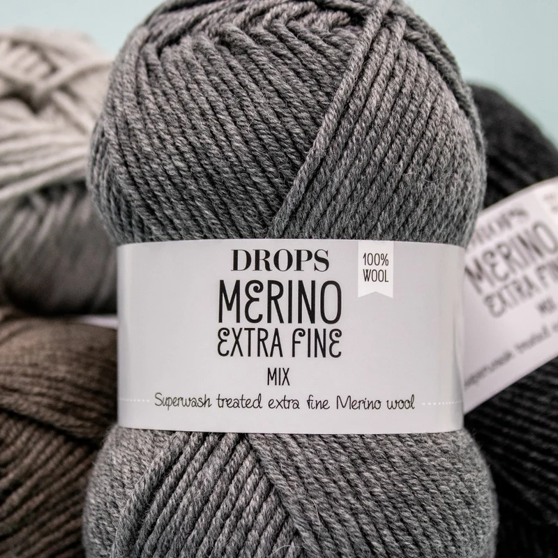 DROPS Merino Extra Fine Mix 04 Grau-Mix