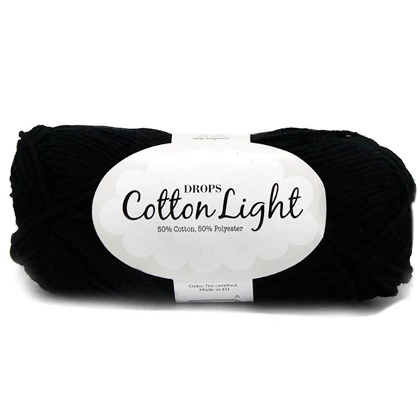 DROPS Cotton Light Uni Colour 020 Schwarz