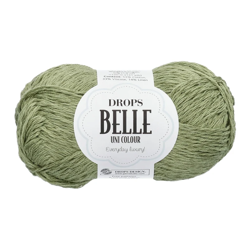 DROPS Belle Uni Colour 10 Moosgrün