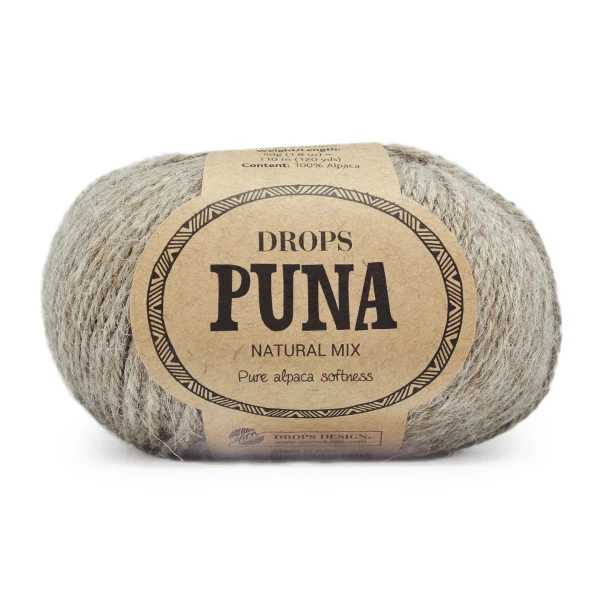 DROPS Puna Natural Mix 04 Grau/Braun