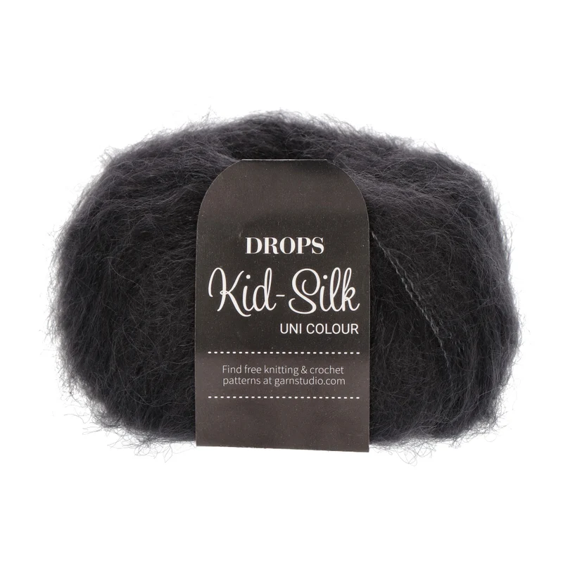 DROPS Kid-Silk Uni Colour 002 Schwarz