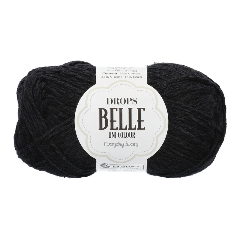 DROPS Belle Uni Colour 08 Schwarz