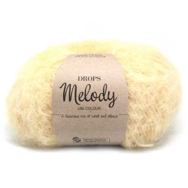 DROPS Melody Uni Colour 014 Vanillegelb