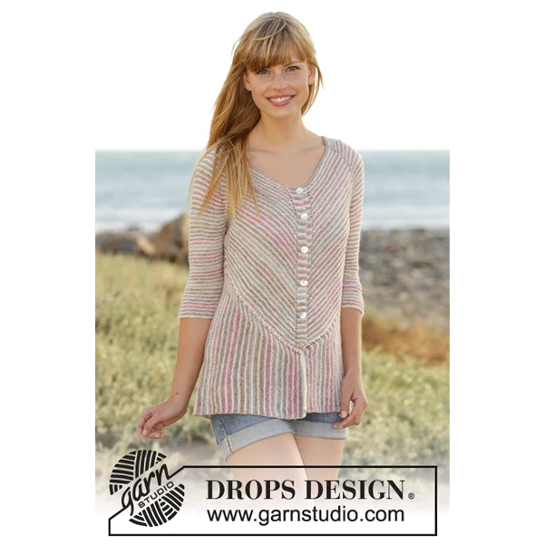 DROPS Fabel Long Print 623 Rose-mist