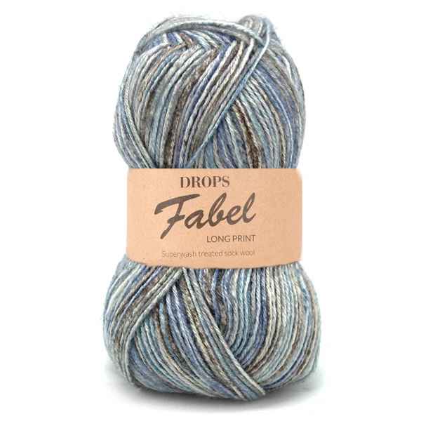 DROPS Fabel Long Print 604 Meerblick