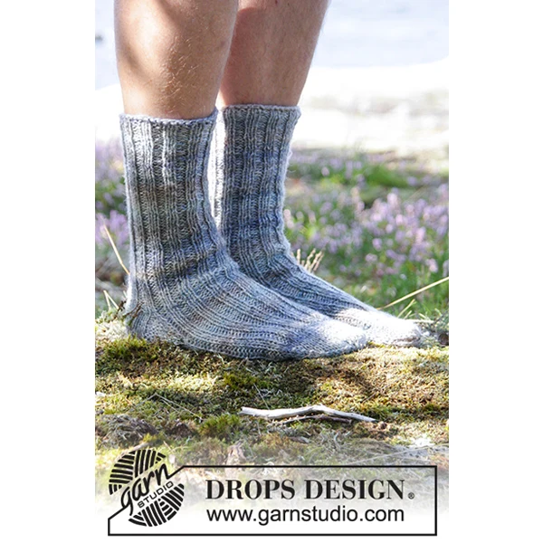 DROPS Fabel Long Print 604 Meerblick