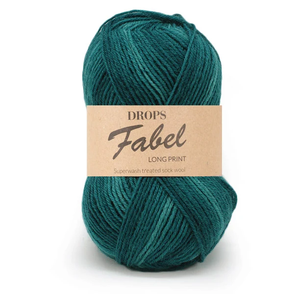 DROPS Fabel Long Print 918 Smaragd