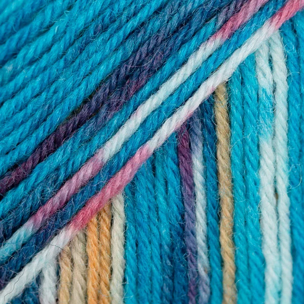 DROPS Fabel Print 162 Blue-sea