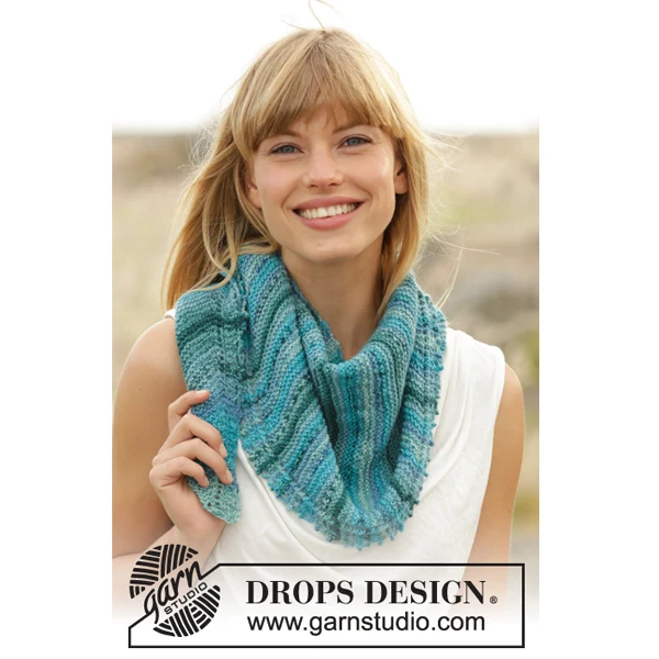 DROPS Fabel Print 162 Blue-sea