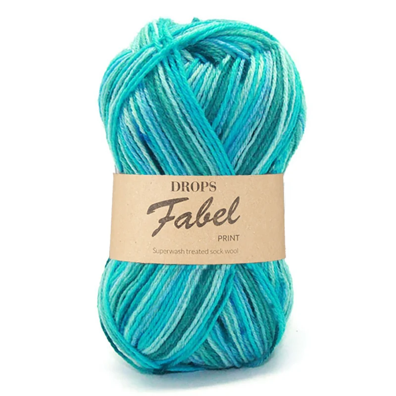 DROPS Fabel Print 340 Blue Lagoon