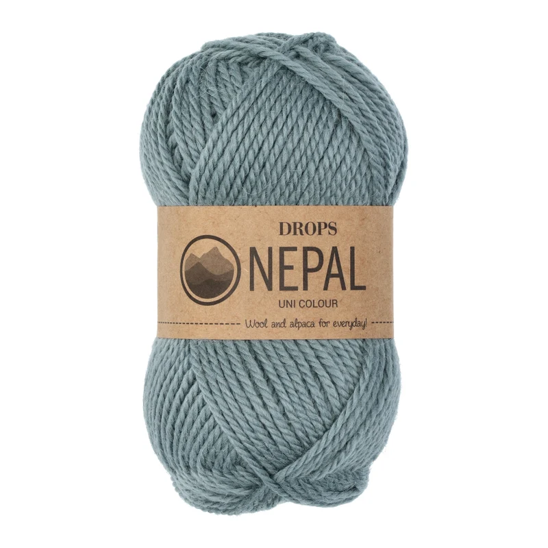 Drops Nepal Uni Colour 7139 Grau/Grün