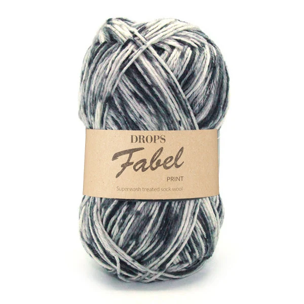 DROPS Fabel Print 905 Salt and Pepper