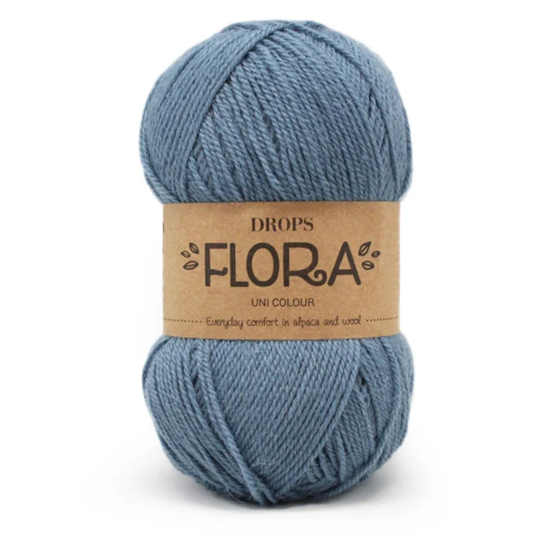 DROPS Flora Uni Colour 13 Denimblau