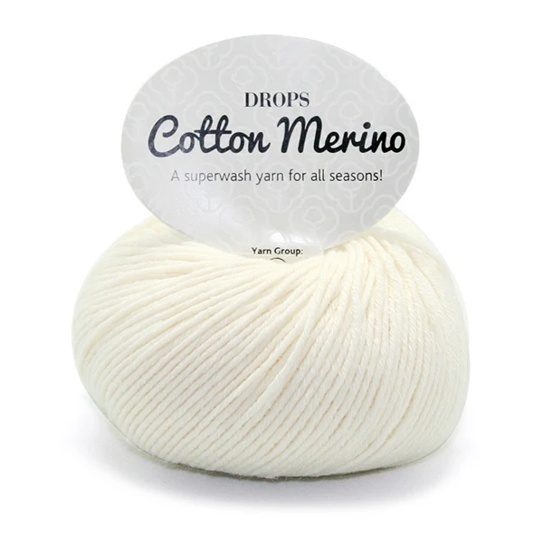 DROPS Cotton Merino Uni Colour 01 Natur