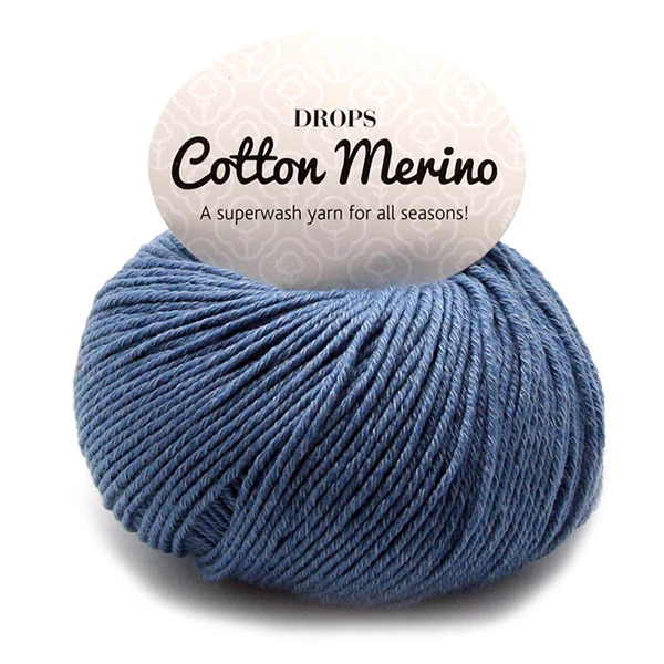 DROPS Cotton Merino Uni Colour 16 Denimblau
