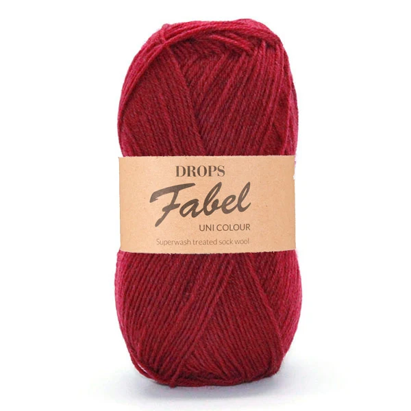 DROPS Fabel Uni Colour 113 Rubinrot