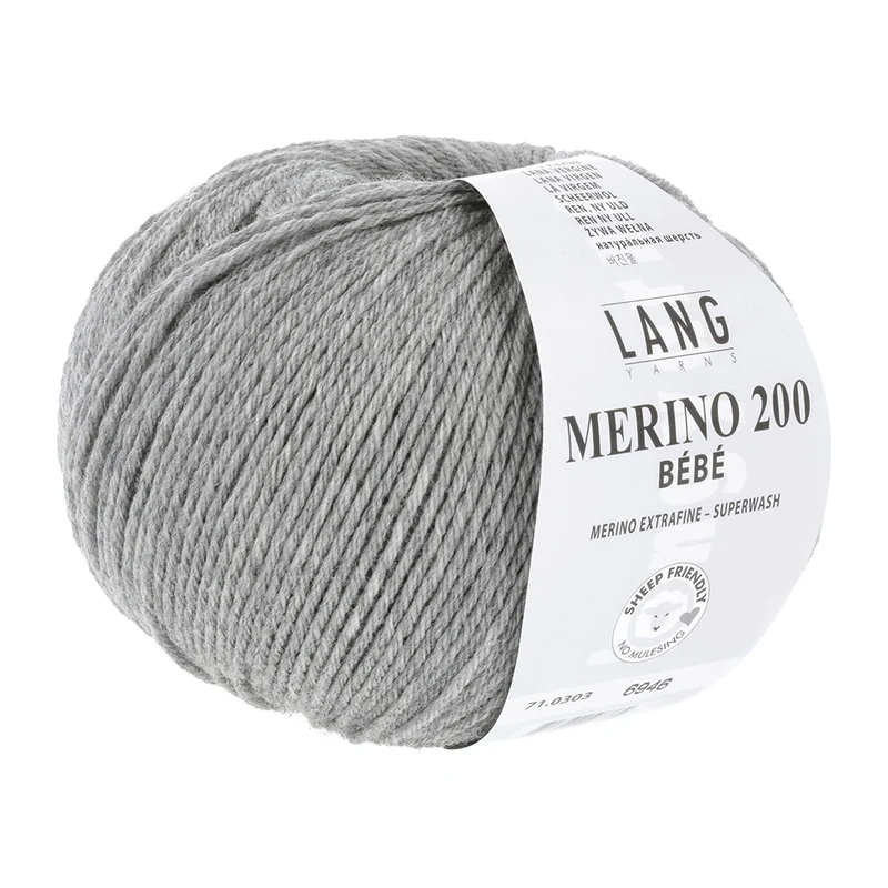 Lang Yarns Merino 200 Bebe 0303 Hellgrau meliert