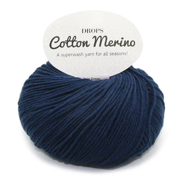 DROPS Cotton Merino Uni Colour 08 Marineblau