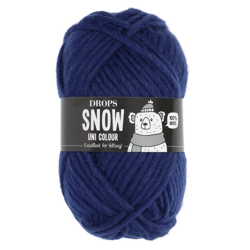 Drops Snow Uni Colour 015 Dunkelblau