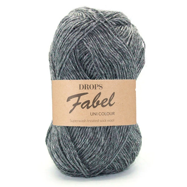 Drops Fabel Uni Colour 200 Grau