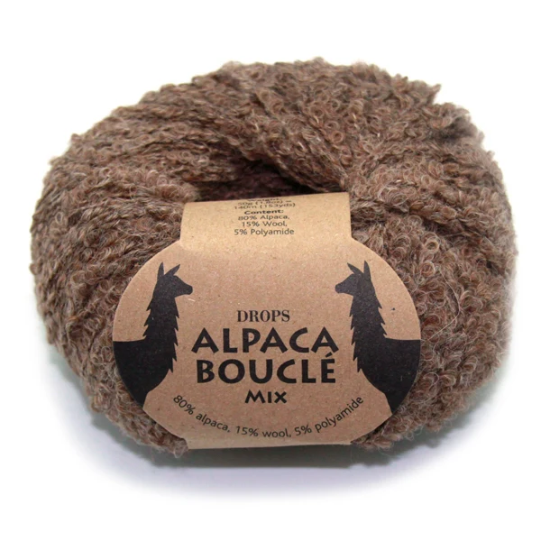 DROPS Alpaka Bouclé Mix 602 Braun