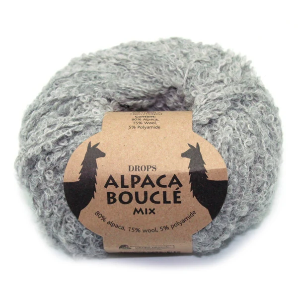 DROPS Alpaka Bouclé Mix 5110 Hellgrau