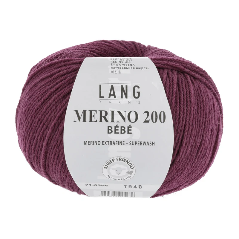 Lang Yarns Merino 200 Bebe 0366 Heidelbeere