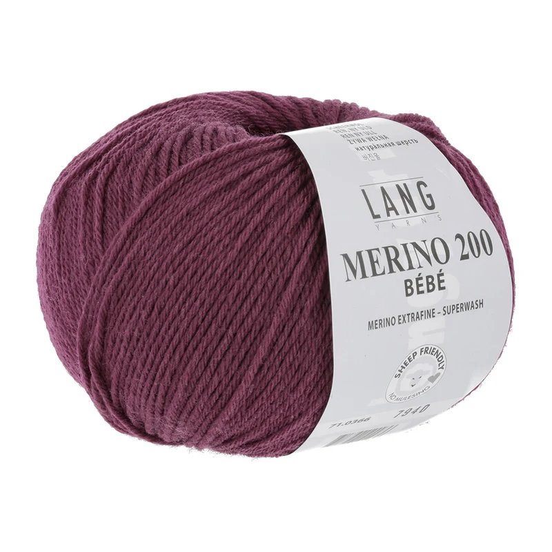 Lang Yarns Merino 200 Bebe 0366 Heidelbeere