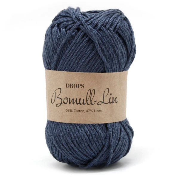 DROPS Bomull-Leinen Uni Colour 21 Dunkelblau