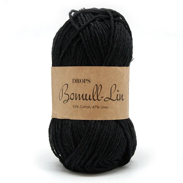 Drops Bomull-Leinen Uni Colour 16 Schwarz