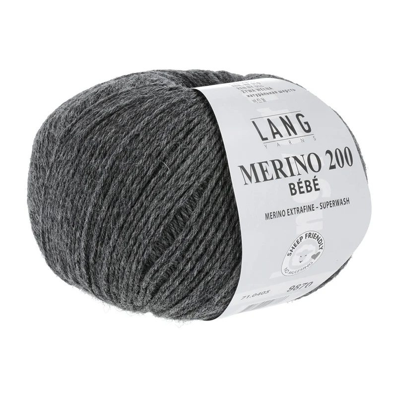 Lang Yarns Merino 200 Bebe 0405 Dunkelgrau meliert