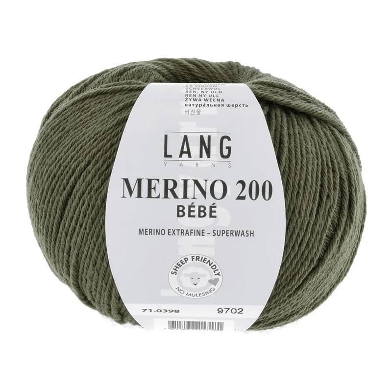 Lang Yarns Merino 200 Bebe 0398 Oliv