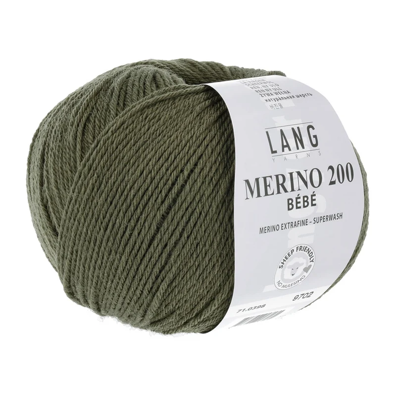 Lang Yarns Merino 200 Bebe 0398 Oliv