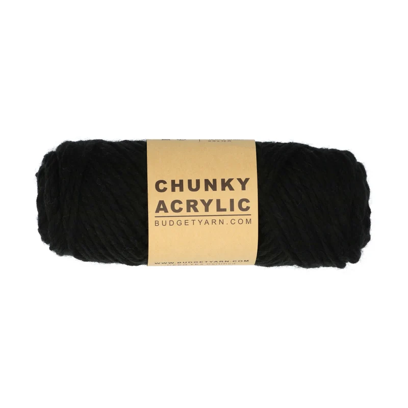 BudgetYarn Chunky Acrylic 100 Schwarz