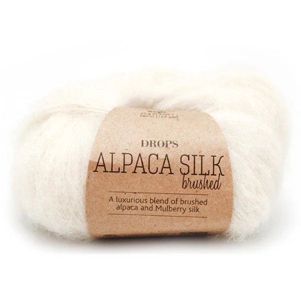 DROPS Brushed Alpaka Silk Uni Colour 001 Natur