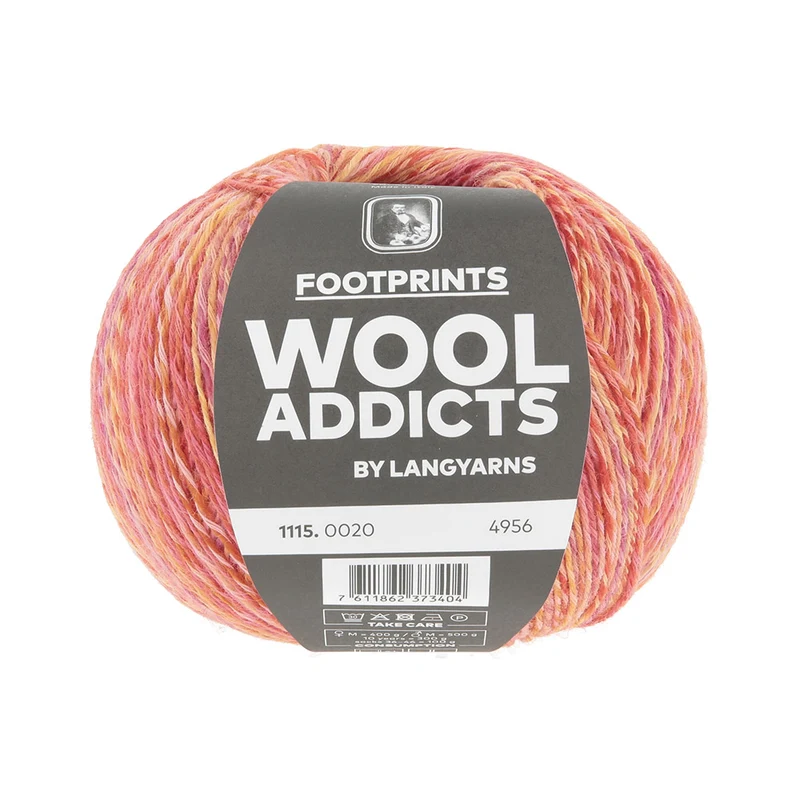 Lang Yarns Footprints 0020 Orange/Rosa/Beere