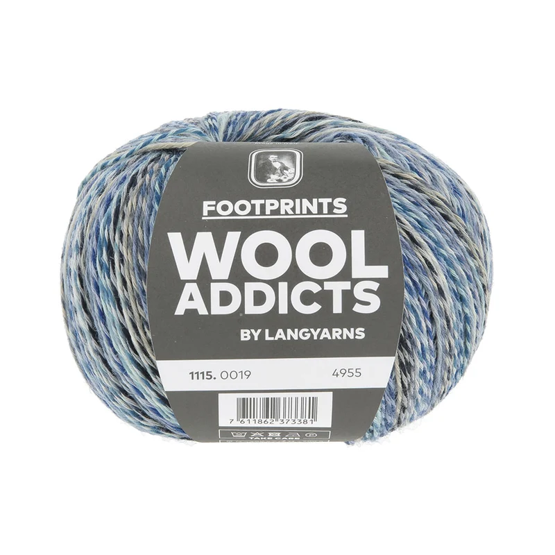 Lang Yarns Footprints 0019 Blau/Beige/Jeans