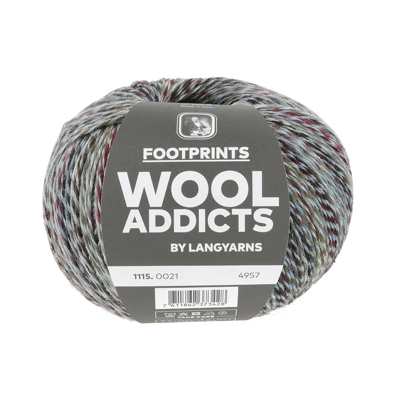 Lang Yarns Footprints 0021 Burgund/Grau/Lavendel