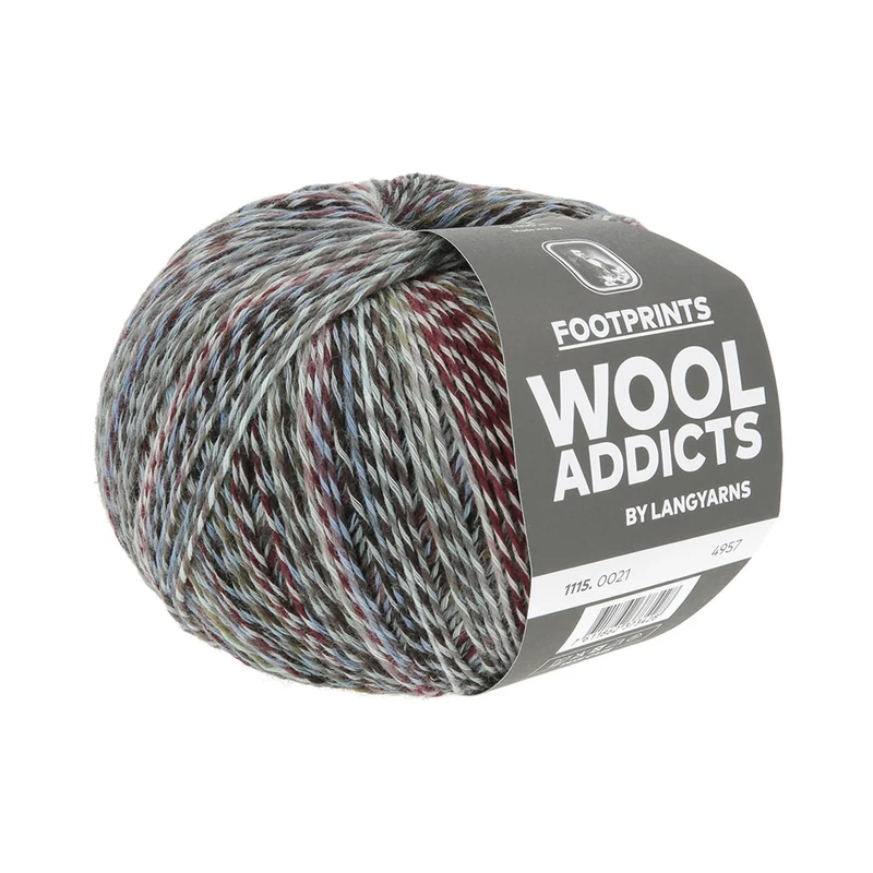 Lang Yarns Footprints 0021 Burgund/Grau/Lavendel