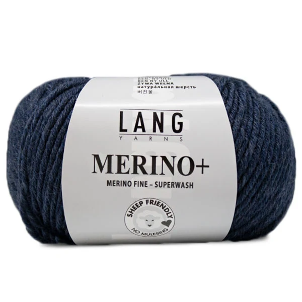 Lang Yarns Merino+ 0234 Jeans, dunkel meliert