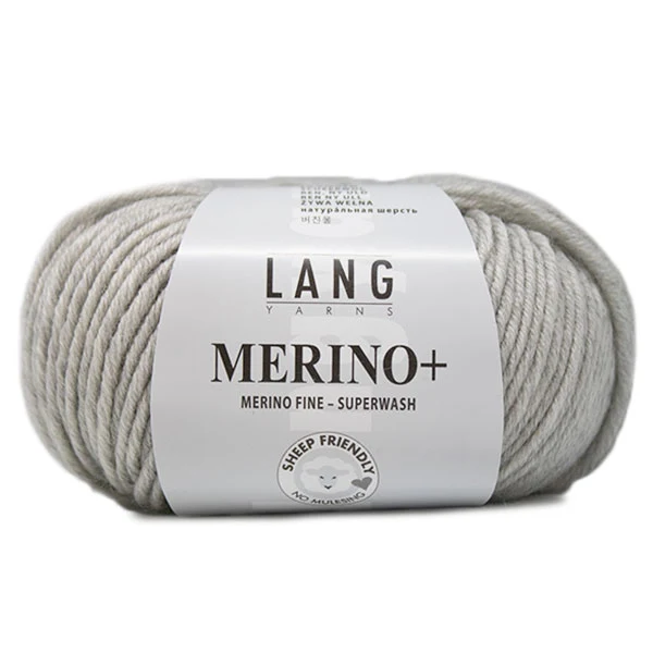 Lang Yarns Merino+ 0223 Hellgrau meliert