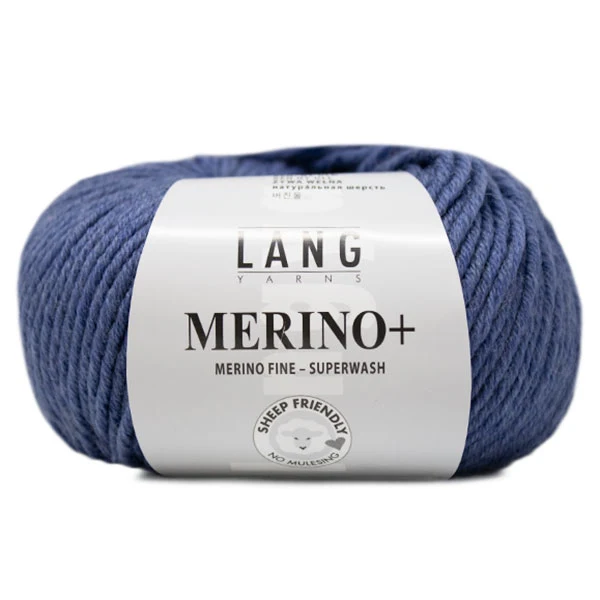 Lang Yarns Merino+ 0334 Jeans Medium meliert