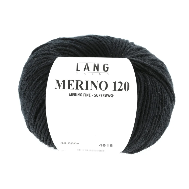 Lang Yarns Merino 120 0004 Schwarz