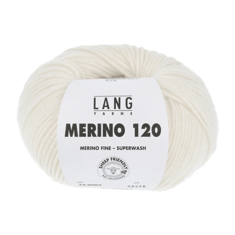 Lang Yarns Merino 120 0002 Creme