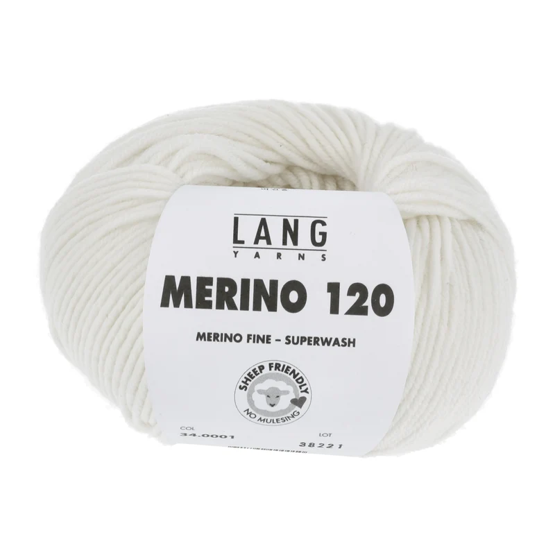 Lang Yarns Merino 120 0001 Weiß
