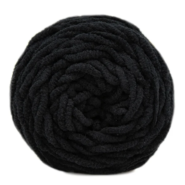 BudgetYarn Chunky Chenille 100 Schwarz