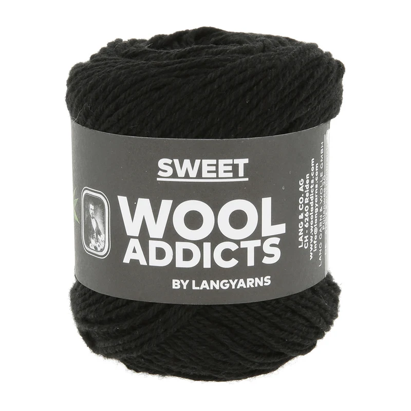 Lang Yarns Wooladdicts Sweet 0004 Schwarz