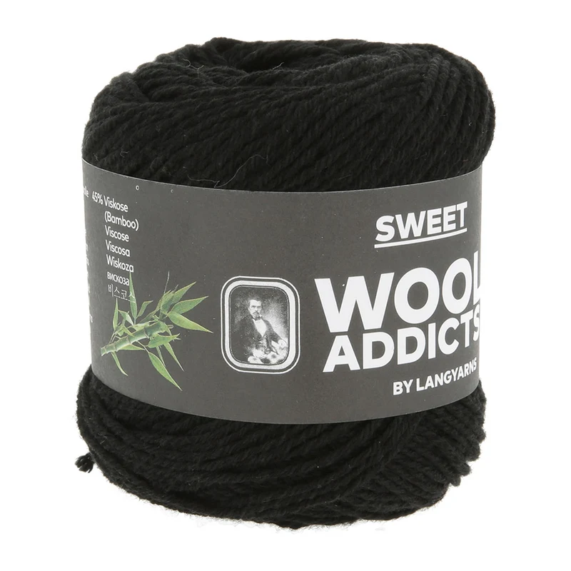 Lang Yarns Wooladdicts Sweet 0004 Schwarz